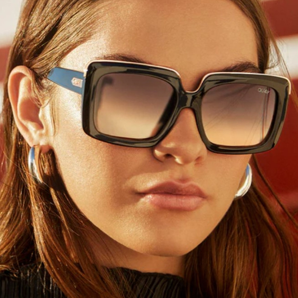 Quay Australia TOTAL VIBE REMIXED Square Women Sunglasses - Black/Multi - NWT - Picture 11 of 12